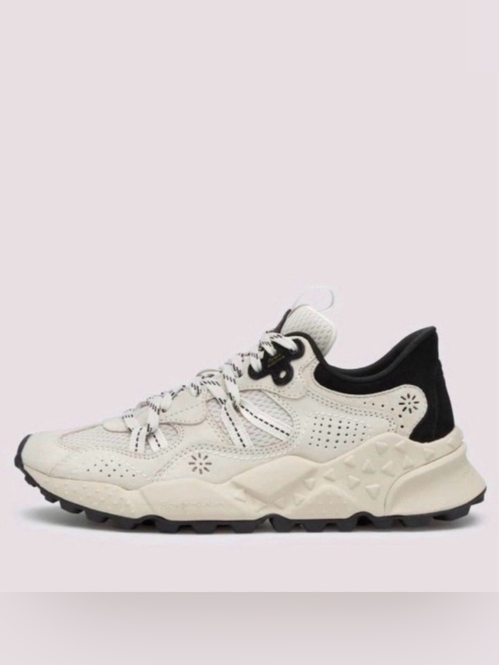 NWT Flower Mountain TIGER HILL UNI Suede and technical fabric sneakers - Beige